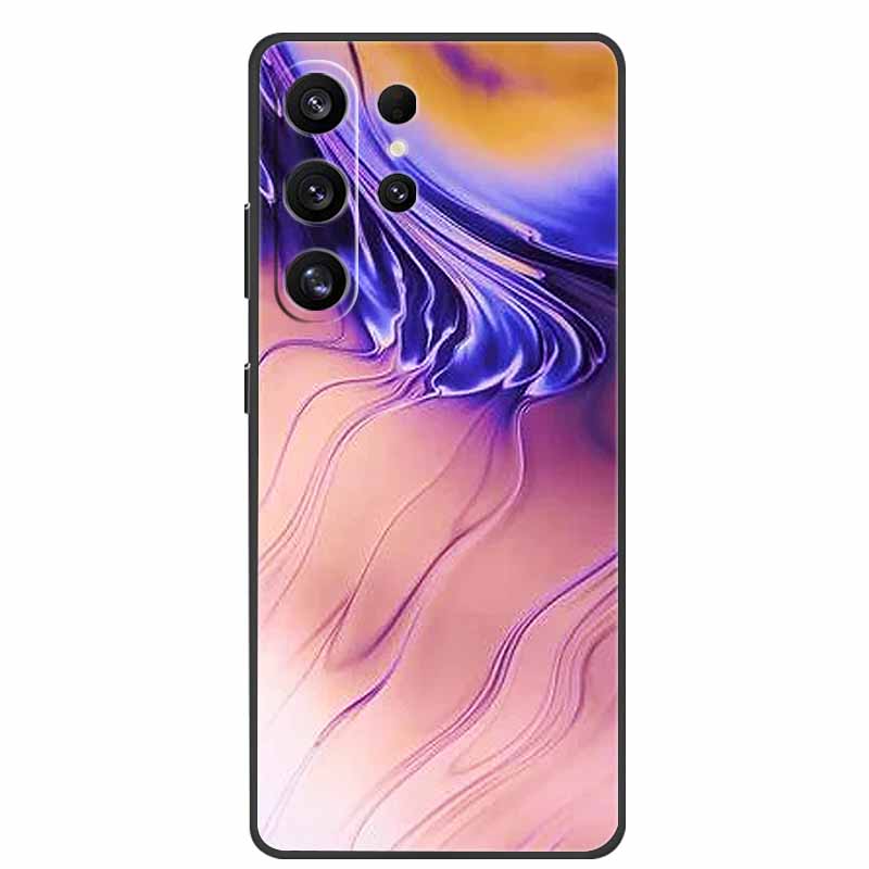 Phone Case For Samsung Galaxy S26 Ultra Colorful Painted Soft Silicone Bumper for Samsung S26 Ultra Case Marble Shockproof Cover
