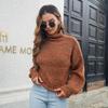 Chic Women Colorful Blend Autumn Loose Turtleneck Balloon Sleeve Winter Sweater Sizes S to L