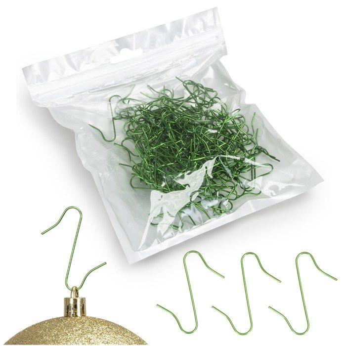 Crochets à bibelots - SPRINGOS - 150 pcs - Métal - Vert - Décoration de Noël