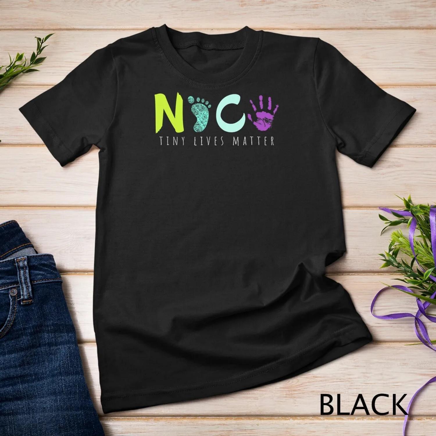 

NICU Tiny Lives Matter Cute Neonatal Nurse T Shirt XXXXXL чорний