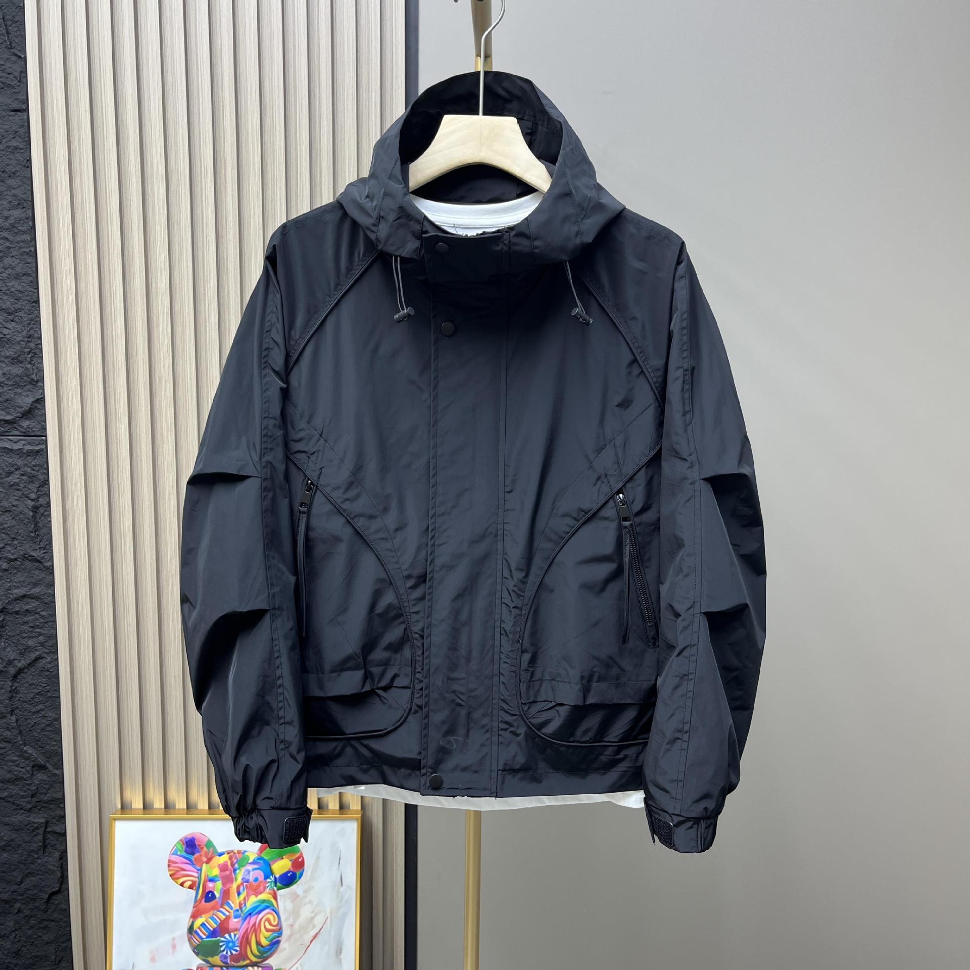 

Solid Color Jacket Men s 2026 Spring and Autumn New Trendy Brand Casual Versatile Hooded Jacket Ruffian Handsome Slim Top M чёрный