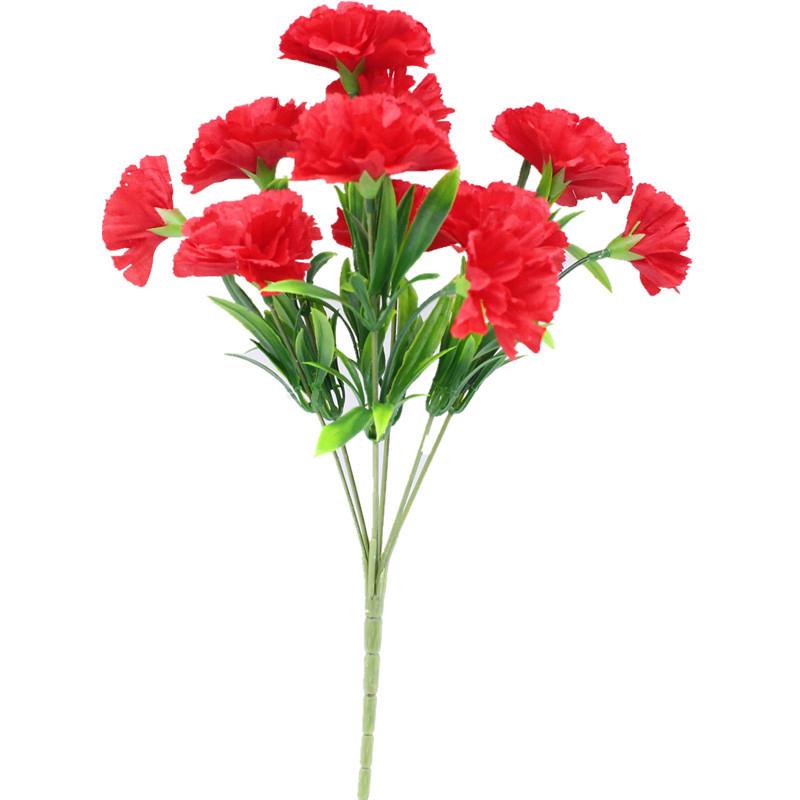 10 Heads Artificial Carnation Home Decoration Multi Color Beauty Silk Fake Flower Especial For Wedding And Festival Decoration