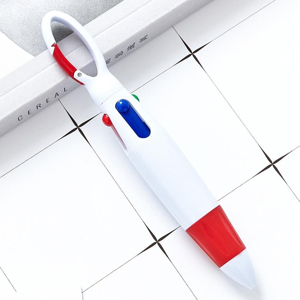 1pcs Press Type Carabiner Buckle Pen Plastic Neutral Pen Portable Ballpoint Pen Students