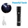 Powerful  Led  Flashlight Usb Rechargeable Zoom Torch T6 Handheld Lamp Flash Light For Camping