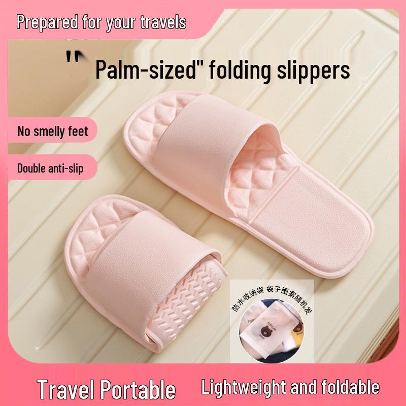 Foldable Anti-slip Travel Slippers for Women - Portable Home, Hotel, or Pool Use