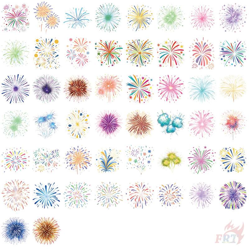 50Pcs/Set Watercolor Fireworks Art PET Stickers Waterproof DIY Fashion Doodle Decals Stickers