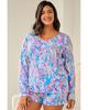 Azura Exchange Floral Print Long Sleeve and Shorts Lounge Outfit