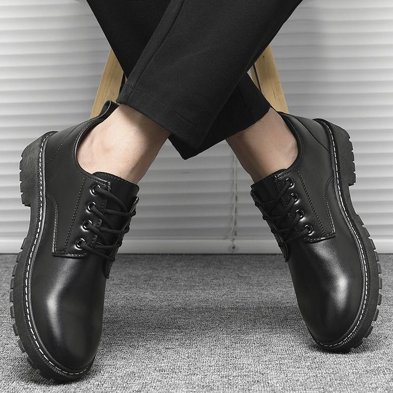 Fashion Non Slip Velvet British Style Black Male Casual Shoe Retro Summer Sale Elegant Legitimate Cowhide Low Price Men's Leather Shoes