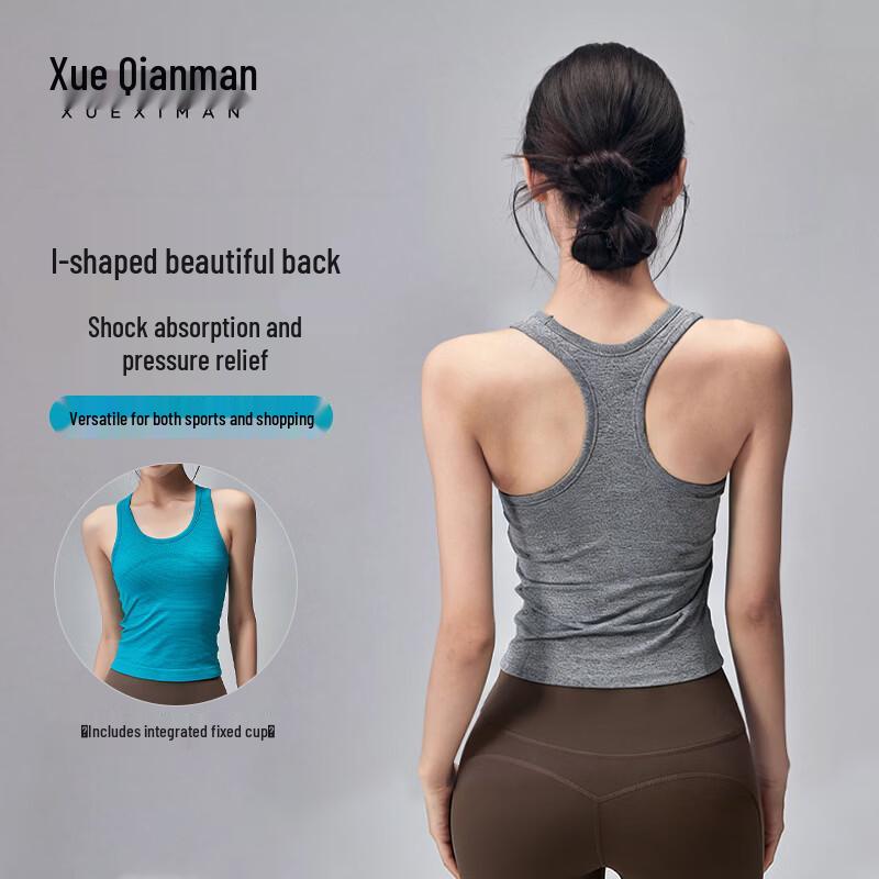 Xueqiman Women s Padded Racerback Yoga & Sports Top M