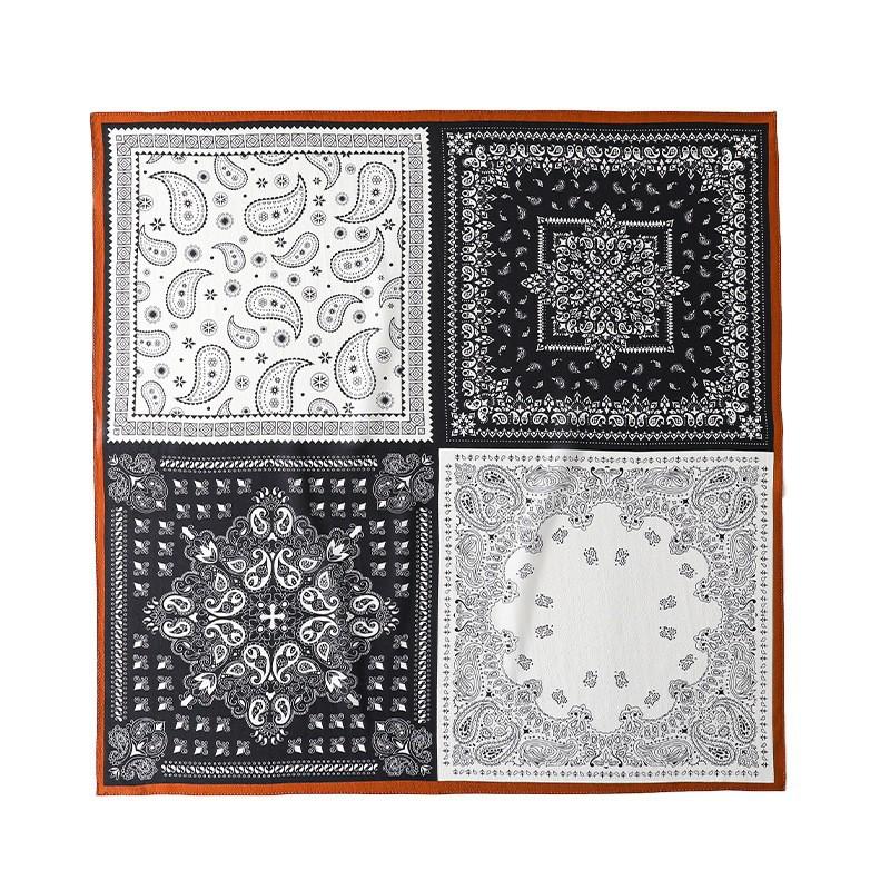 100% Pure Silk Square Scarf With Paisley Print Lightweight Wrap Women