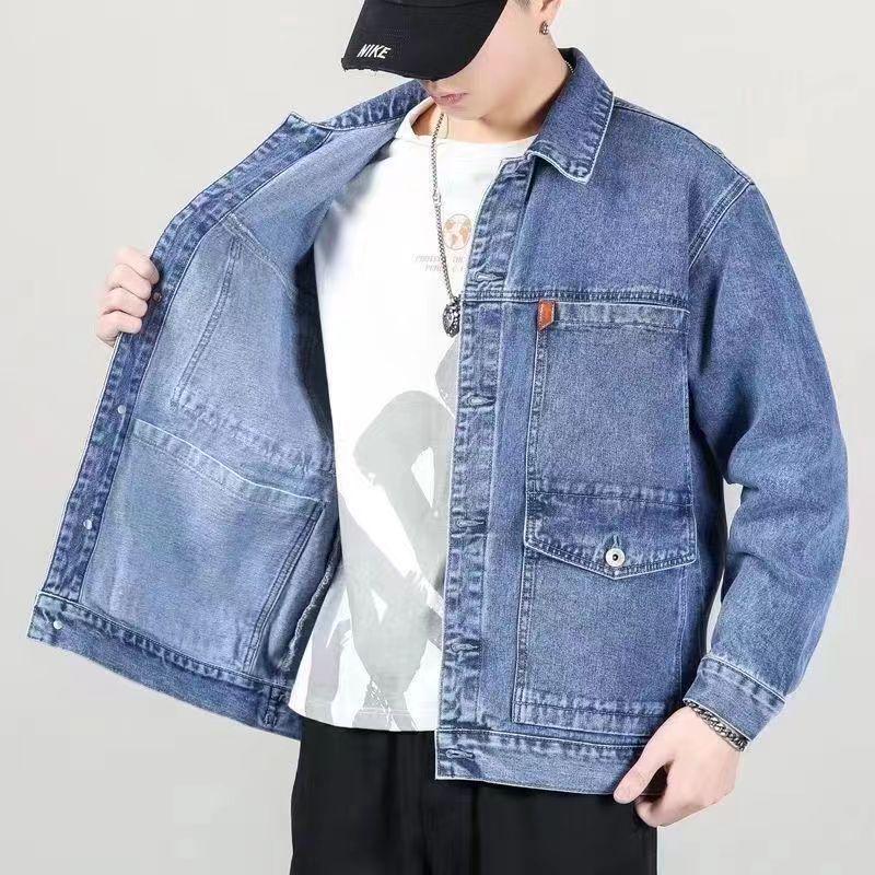 Men's Fleece-Lined Winter Denim Jacket - Thick, Loose Fit, Windproof, Cold-Proof, Wear-Resistant, Multi-Pocket, Plus Size.