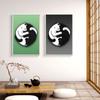 Tai Chi Balance Black And White Cat Prints Poster Canvas Painting Modern Wall Art Pictures Living Room Bedroom Home Decoration
