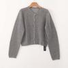 Premium Soft Waxy Crew Neck Knitted Cardigan Women's Early Autumn New Lazy Mohair Jacket Atmosphere Bottoming Shirt