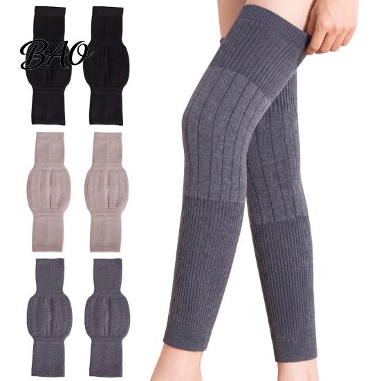Winter Calf Sleeve 1 Pair Knit Leg Warmers for Elderly Women, Soft Stretchy Elastic Knee Sleeves Thick Sleeves, Anti-slip Long Boot Socks Cold Weather