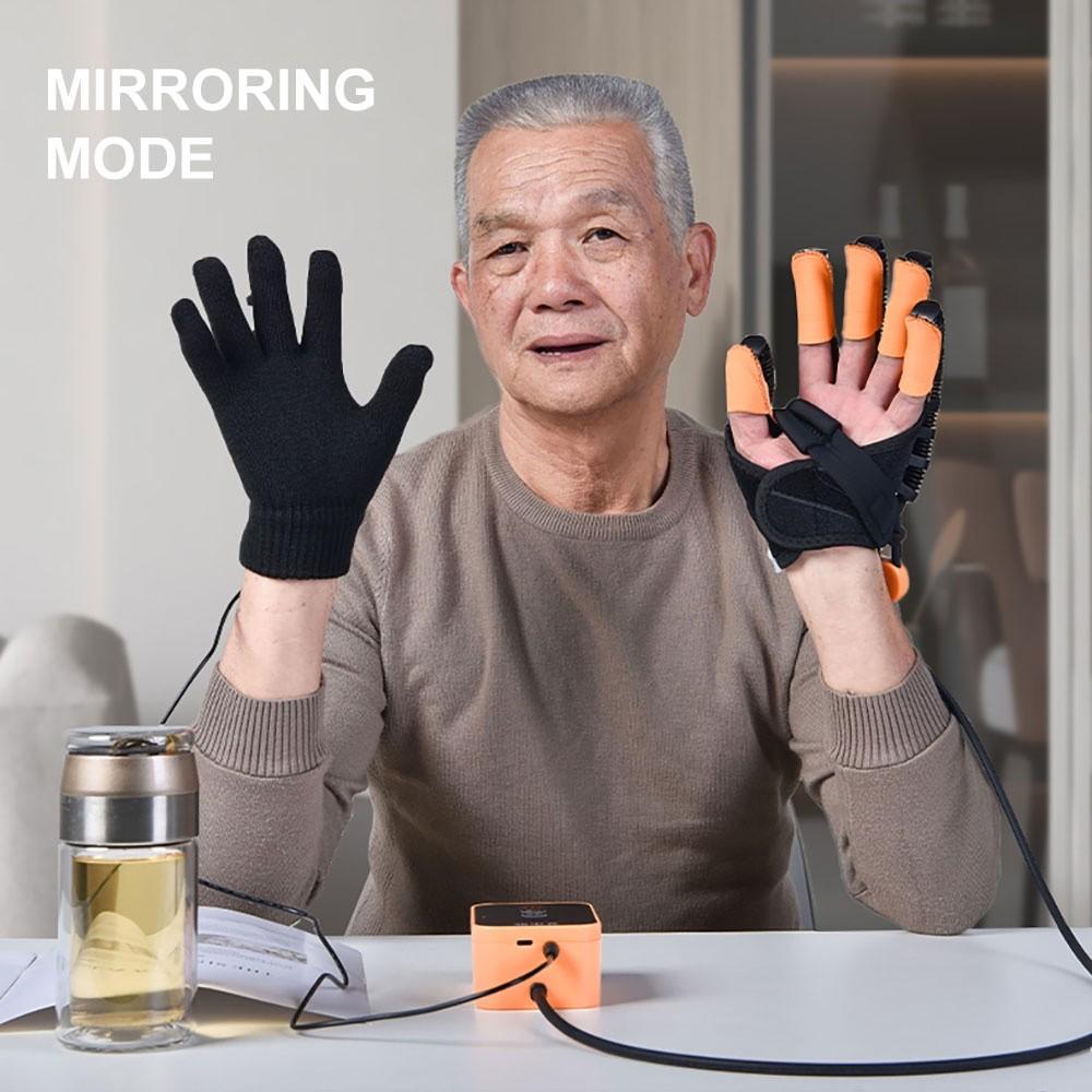Portable Rehabilitation Robot Gloves Mirroring Stroke Hemiplegia Hand Function Training Glove Finger Care Equipment
