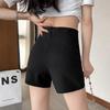 Women's High-Waisted Sexy Black Shorts - Slimming Korean Style, Petite Fit, Polyester, Spring/Summer Collection.