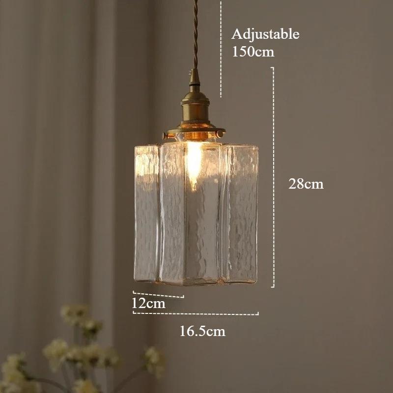 Japanese New Retro LED Glass Chandelier Hotel Bar Living Room Dining Room Study Bedroom Indoor Home Lighting E27
