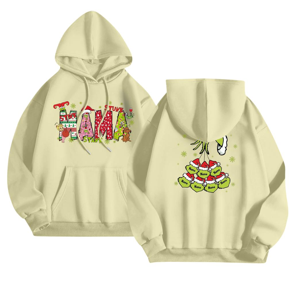 Women's Fashionable Casual Long-Sleeved Hooded Printed Sweatshirt