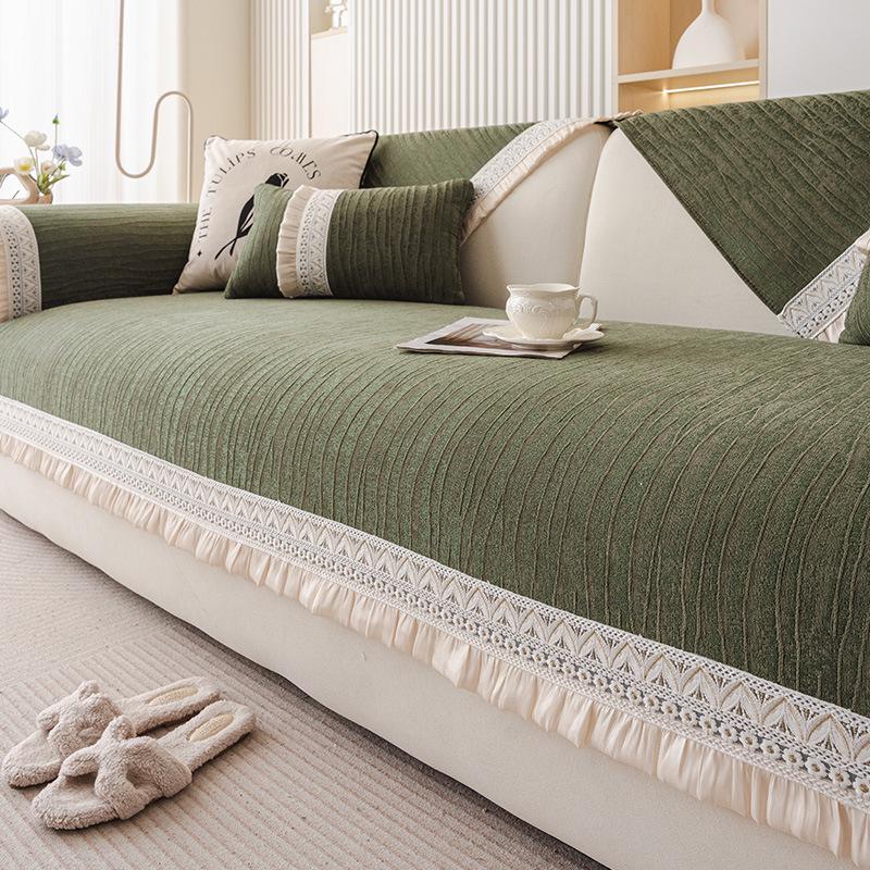 2025 Universal All-Season High-End Cream Sofa Cushion and Non-Slip Cover Set