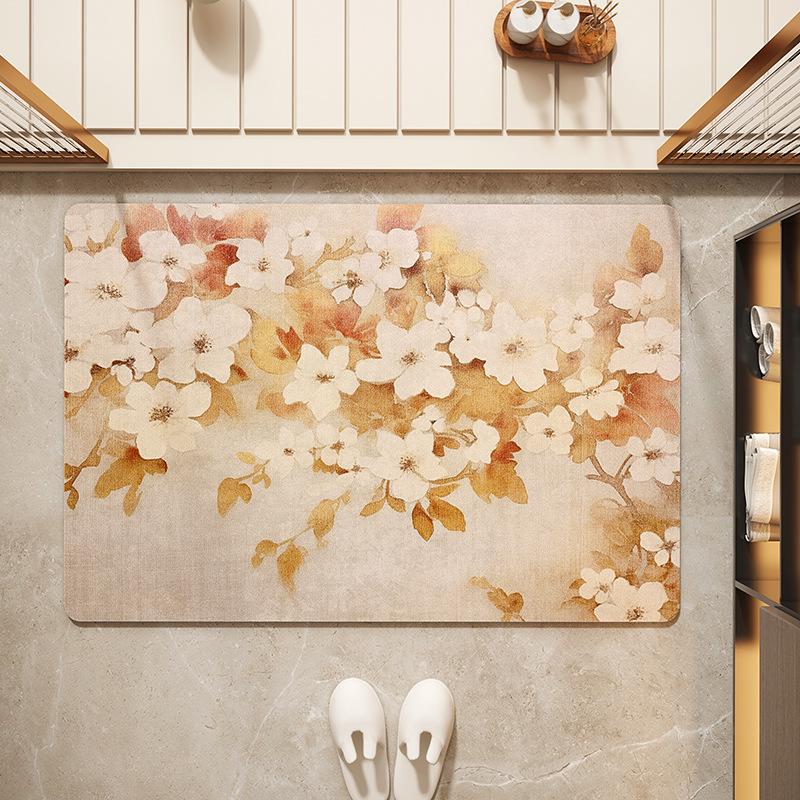Quick-Drying Non-Slip Diatomaceous Earth Bathroom Mat: Absorbent, Washable, Dirt-Resistant Floor Mat