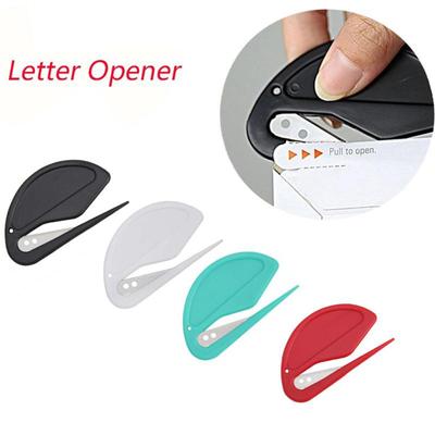 4Pcs Plastic Letter Opener Mini Sharp Letter Opener Safety Mail Envelope Guarded Papers Cutter Blade