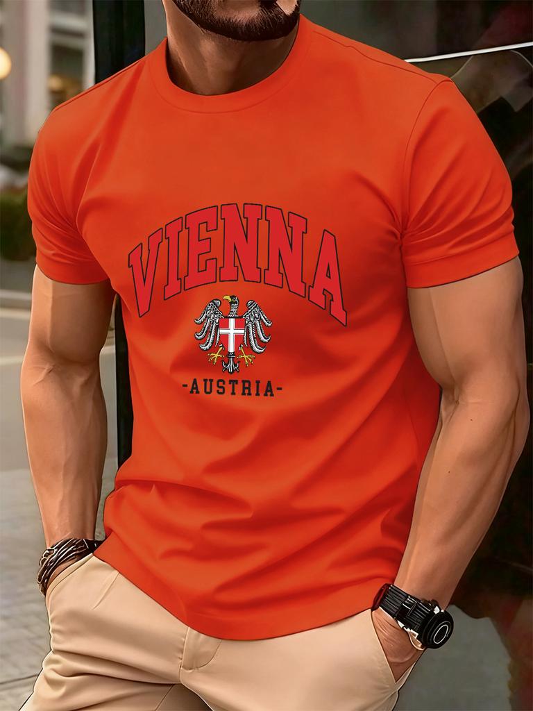 Vienna Austria Letter Local Printing Men TShirt Cotton Summer Soft Oversized Tops ONeck Short Sleeve T Shirt Casual Clothes