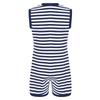 Mono Adaptativo Unisex para Niños con Necesidades Especiales Sin Mangas Cremallera Trasera Invisible Botón a Presión Tira de la Entrepierna Rayado para Vestir Fácilmente