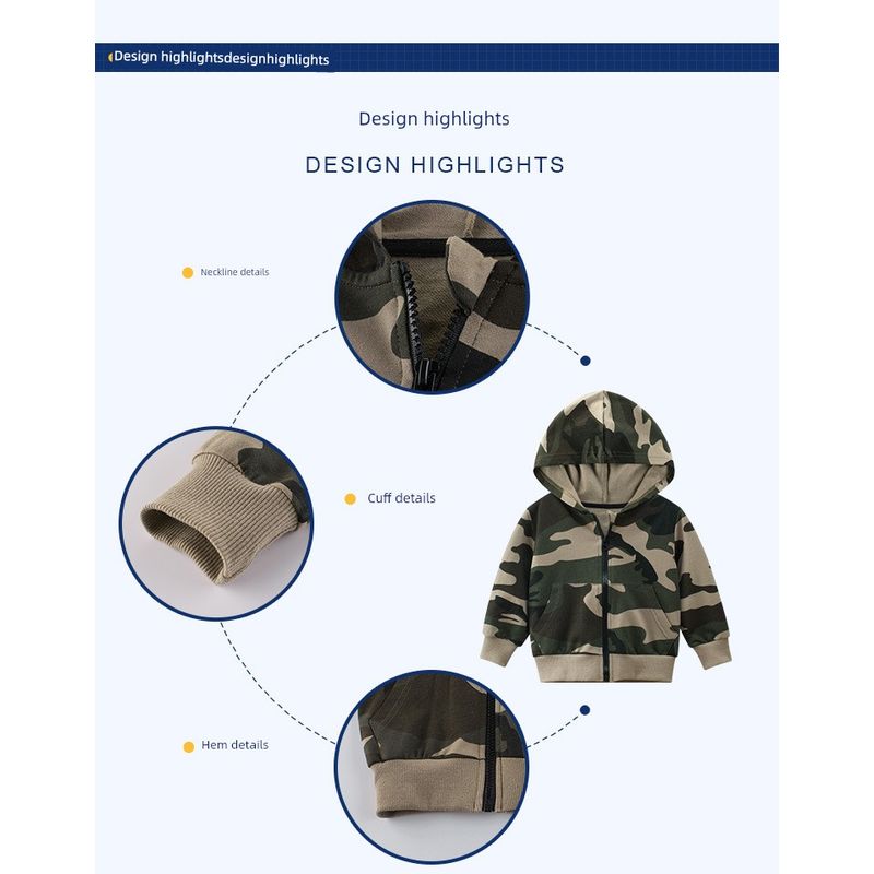 Thin Children's Clothing Cotton Camouflage Hoodie