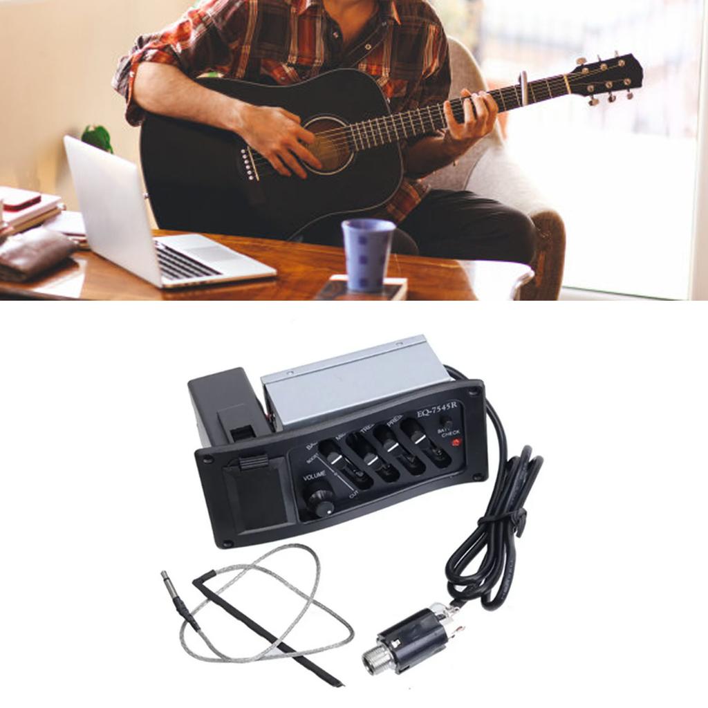 Guitar Box Pickup 4 Band Equalizer Classical Folk Acoustic Parts Instrument Accessories