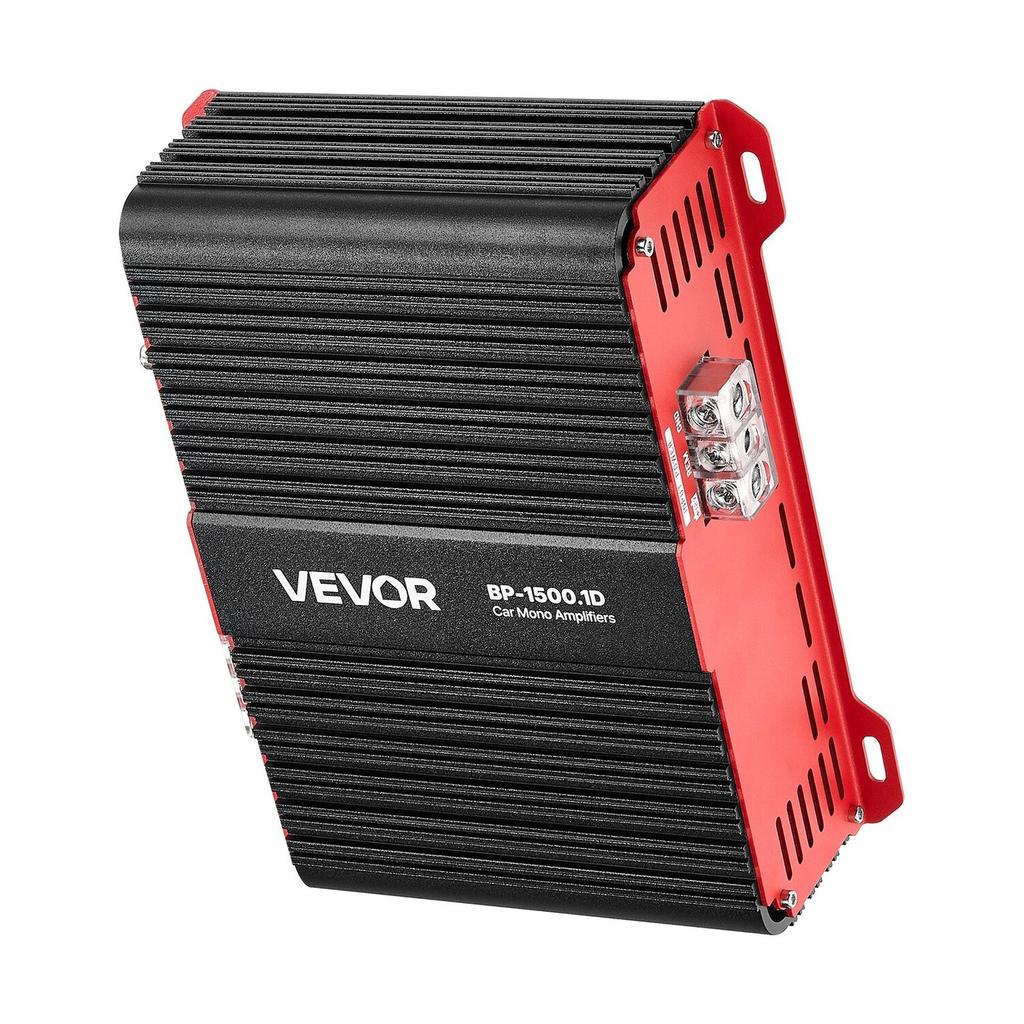 Monoblock Car Amplifier, 1500W RMS MAX, 1/2/4 Ohm Stable, 1-Channel Class D Car Audio Amplifier with Remote Subwoofer Level Control, Low Pass Filter