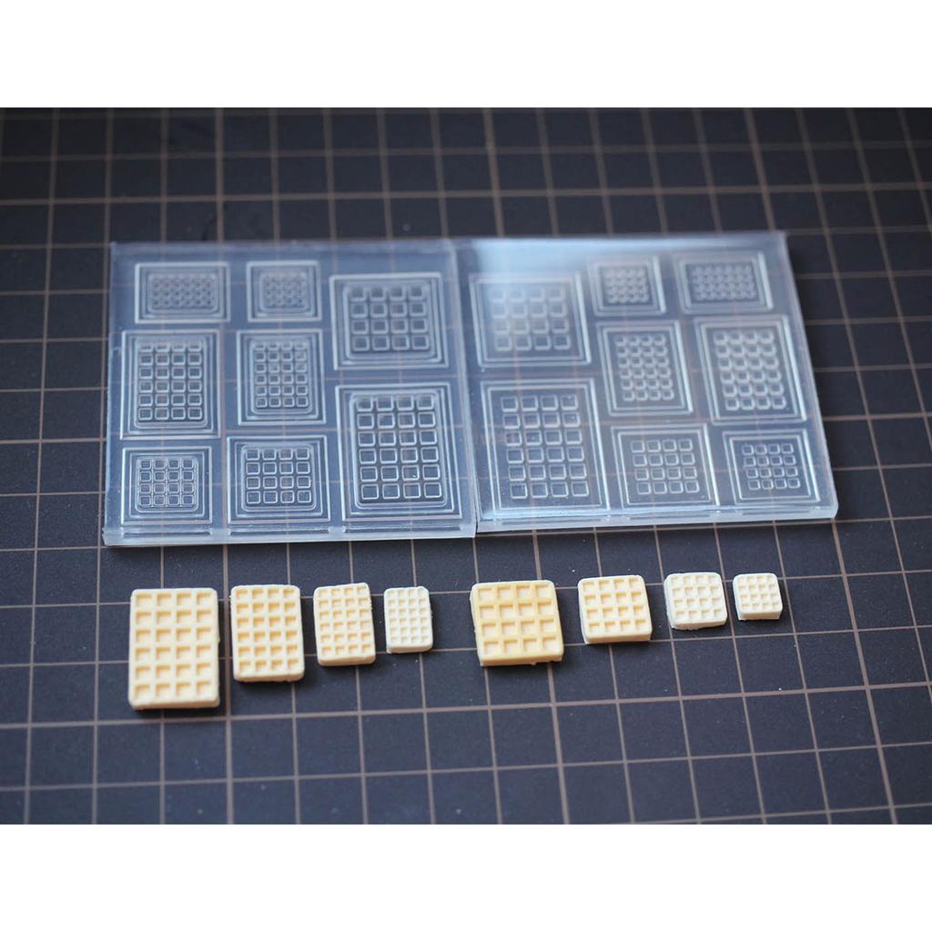 2pcs Mini Waffle Cookies Molds Silicone Mold for Making Chocolate Candy Muffin Mousses Cakes Pudding DIY Baking Craft