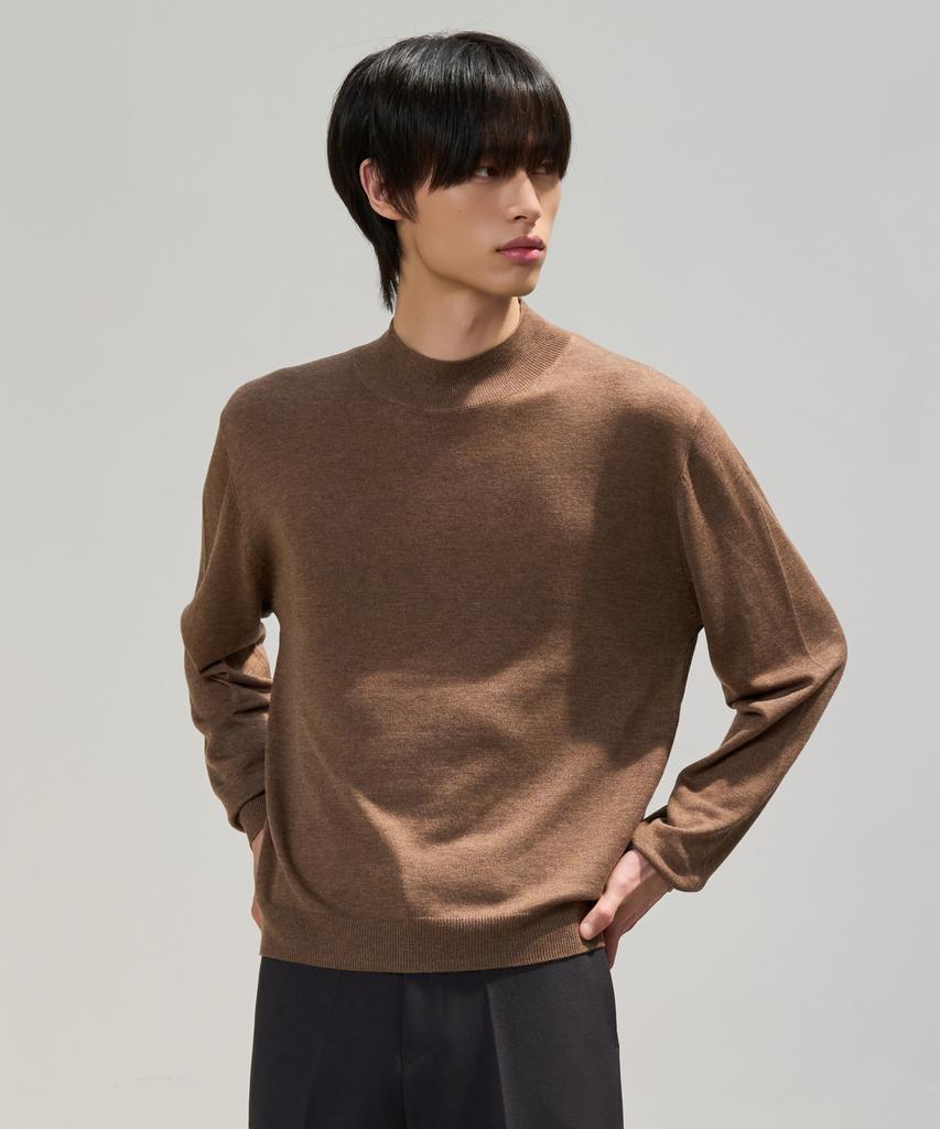 HYOJI Cashmere Blend Mock Neck Crop Knit (6 Colors)