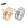 Rhinestone Jewelry Women Detachable Ring 3 in 1 Design Pin