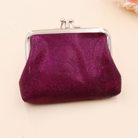 Vintage Glitter Mini Coin Purse, Portable Kiss Lock Closure Change Pouch, Double-layer Coin Wallet for Cards, Jewelry, Cash, Keys