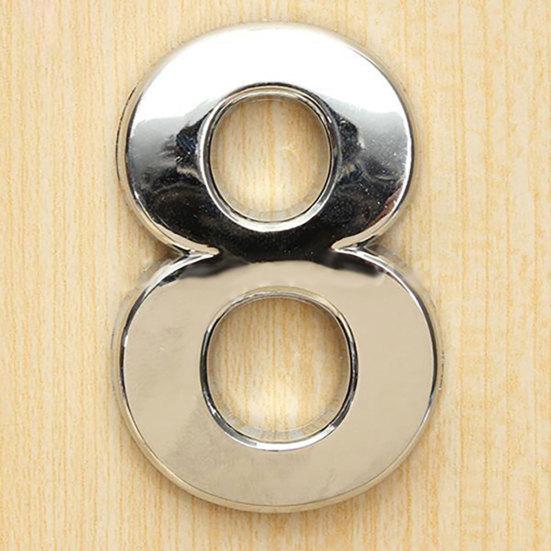 Digit Polished Number Sticker Plated Plate Pattern Nickel Sign Number Decal for Hotel