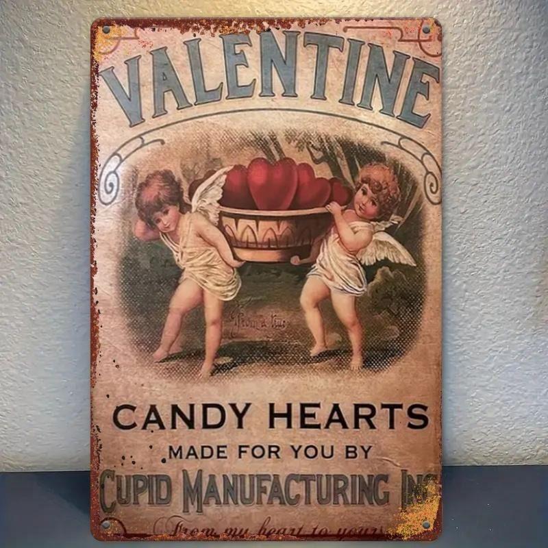 Peinture décorative métallique rétro pour la Saint-Valentin pour chambre à coucher de couples, salon, café, bar, restaurant