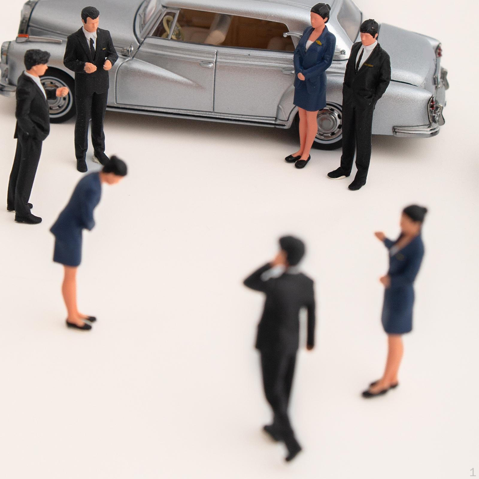 

7 шт. Масштаб 1/64 Миниатюрные фигурки в деловых костюмах Модель автомобиля Дисплеи Коллекционный Маленький Фотография