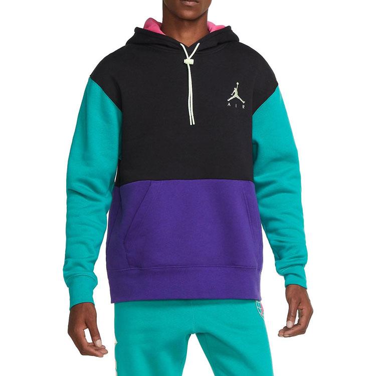 Jordan Color-Block Casual Sports Long Sleeve Hooded Sweatshirt Men Sweatshirt Multicolor CK6684-011