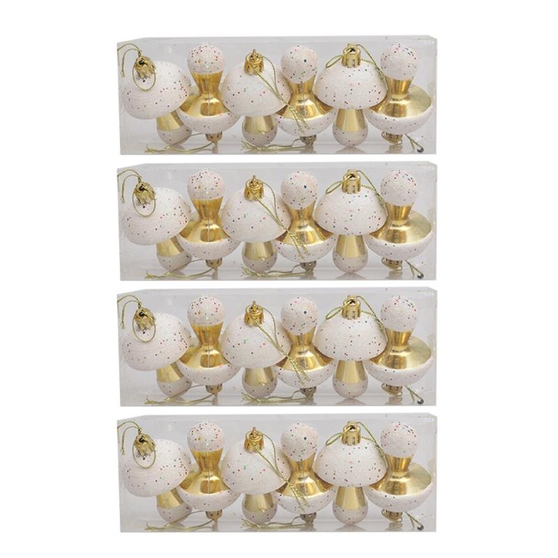Colorful Mushroom Christmas Ornament Mushroom Christmas Decorations Handmade Festival Tree Hangings Pendant 1 золотой