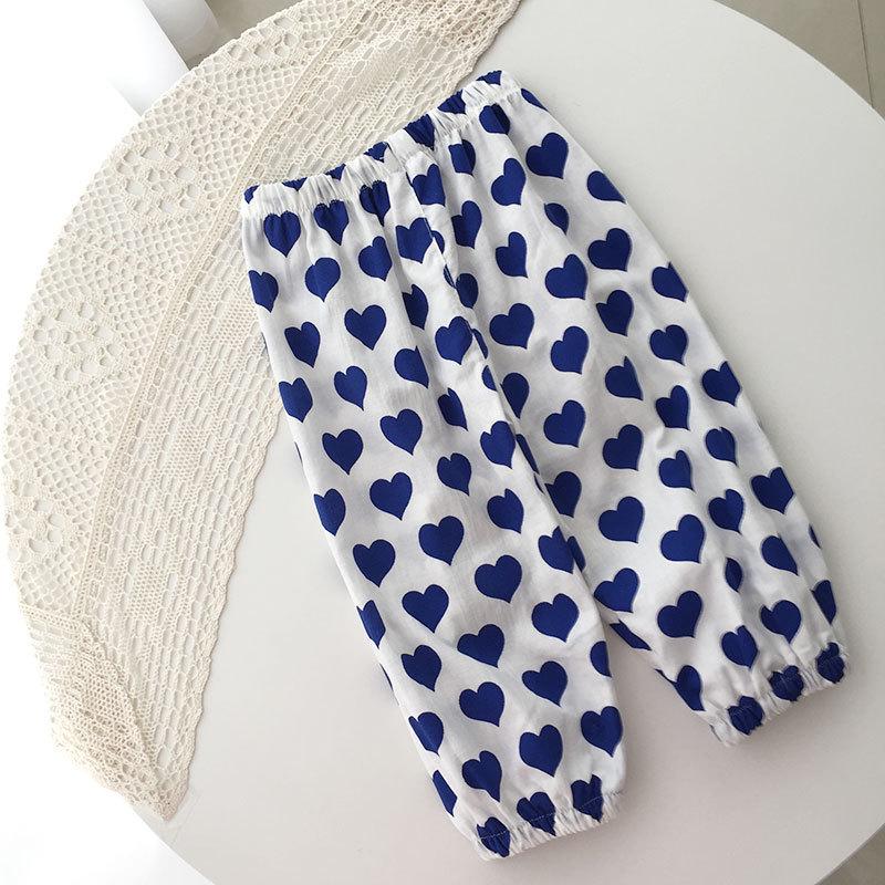 Girls' Retro Floral Sun Protection Pants - Versatile, High-Waist Beach & Anti-Mosquito Summer Pants