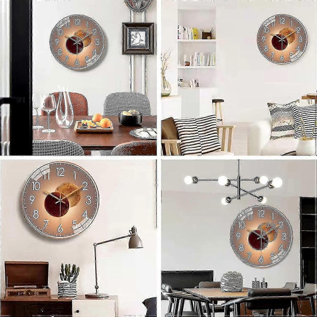 30cm Silent Modern Design Wall Clock - Rose Gold - RIpj