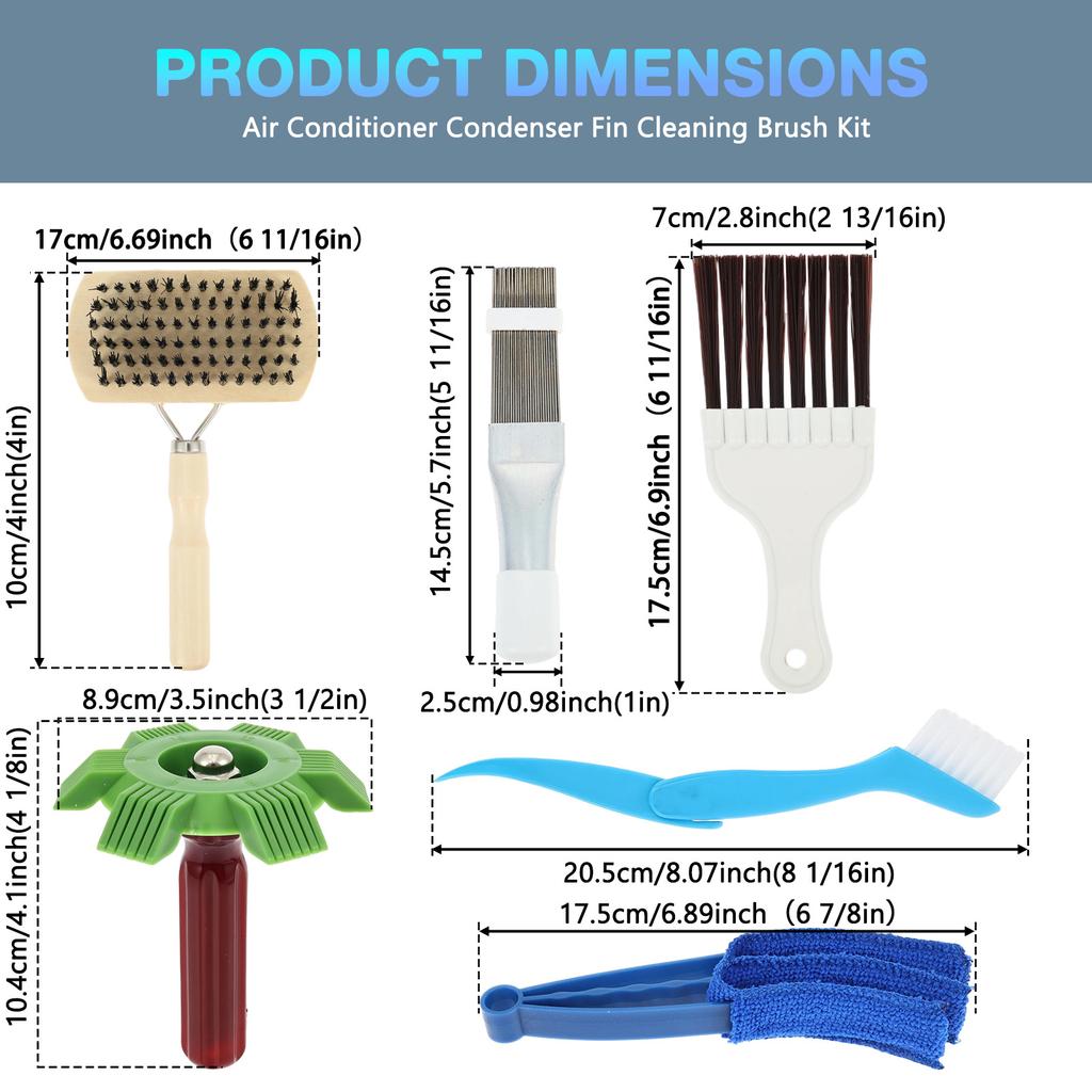 Air Conditioner Fin Cleaning Tool Home Cleaning Tool Coil Comb A/c Hvac Condenser Radiator Universal Folding Brush Cleaning Tool