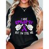Oversized T Shirt Black I Have Epilepsy But Im Still Me Purple Ribbon And Hands Print For Awareness And Everyday Wear