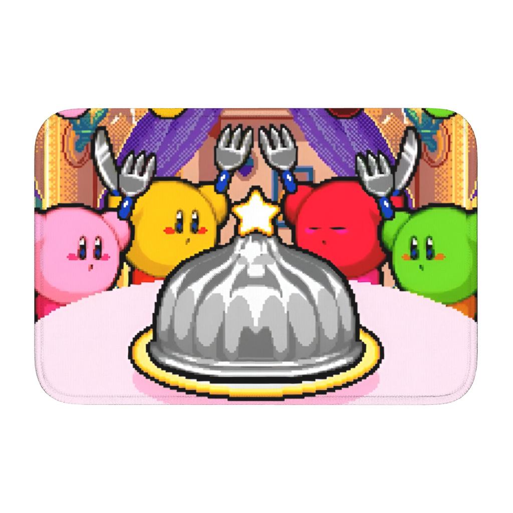 Kirbys Cartoon Game Floor Door Kitchen Bathroom Mat Anti-Slip Indoor  Doormat Garden Living Room Entrance Rug Carpet Footpad
