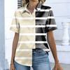 Blouse Satinée Manches Courtes Hauts en Soie Chemises Boutonnées Tenues Business Casual pour Femmes