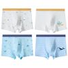 Mao Ren Boys' Antibacterial Cotton Boxer Briefs with Mulberry Silk Crotch