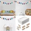 40 Paper Photo Frames 40 Wooden Clips 4 Rope Creative Hanging Photo Display Kits For DIY Wall Decors Birthday Party