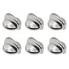 Pack of 6 Precise Gas Stove Handle Replacement ABS Construction Simple Attach Control Knob Suitable for Most Cookers