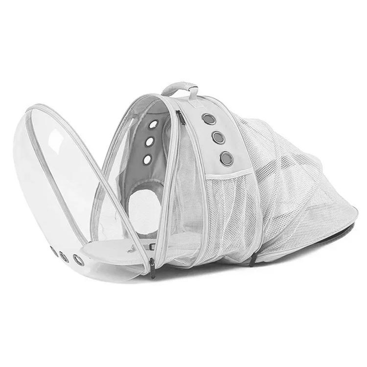 

Новый рюкзак для кошек прозрачный расширяемый сумка-космическая капсула для кошек дышащая сумка для собак для прогулок портативный рюкзак на два плеча для маленьких собак Suitable about 6kg серый