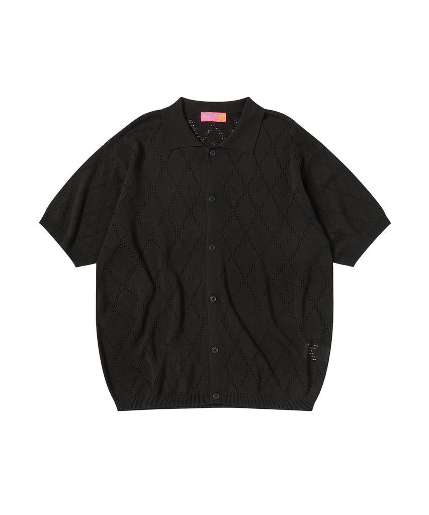 Comoninoz Crochet Button Cardigan [Black]
